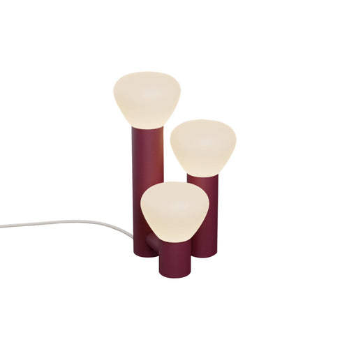 Parc 06 Table Lamp: Handswitch + Textured Burgundy + White