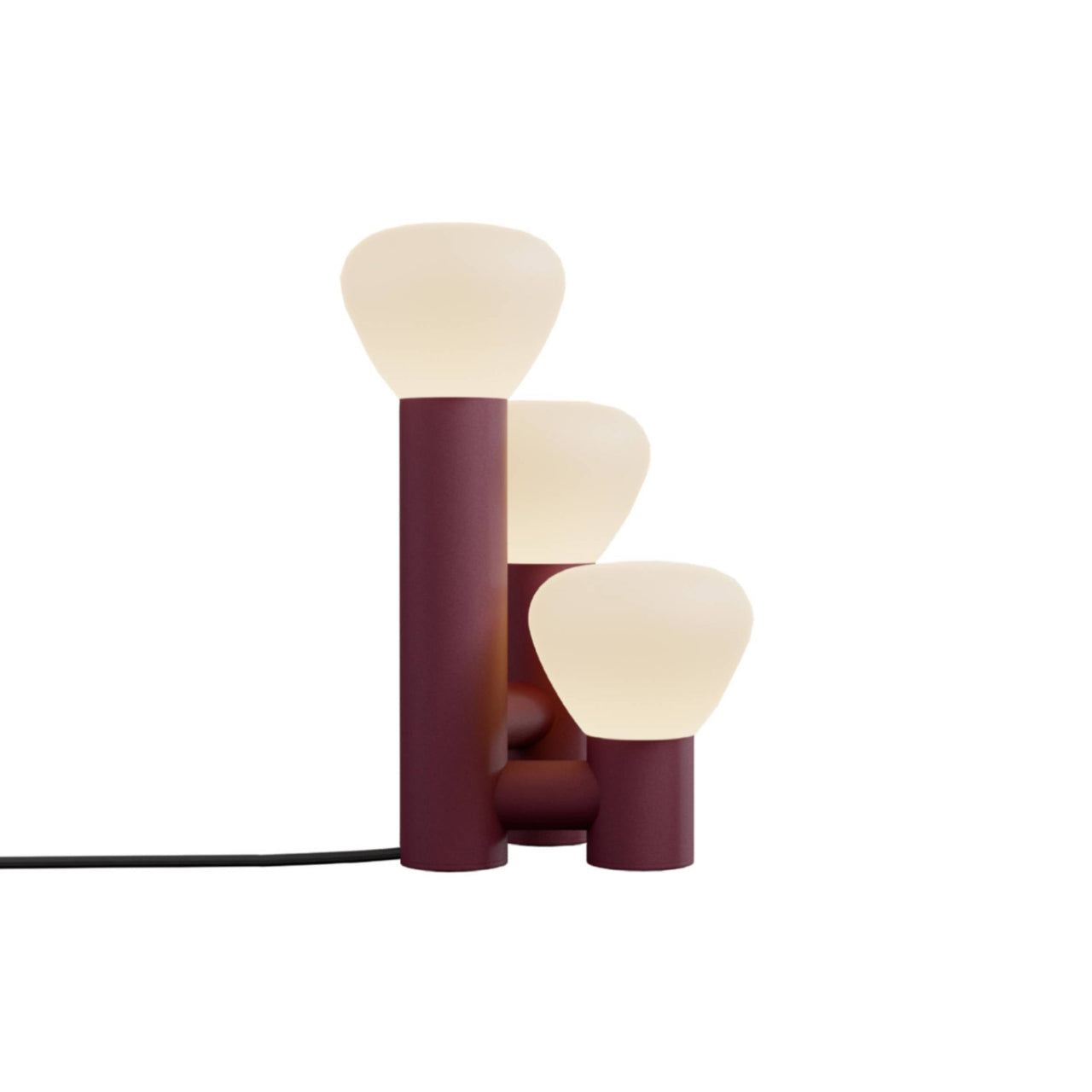 Parc 06 Table Lamp: Handswitch + Textured Burgundy + Black