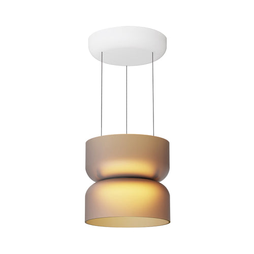 Totem Mini Up + Downlight Pendant: E + Etched Amber + White