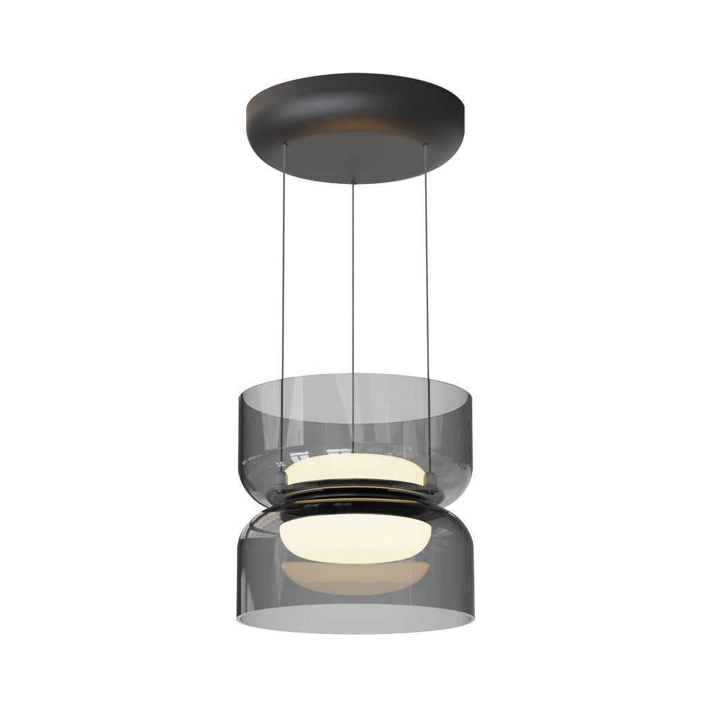 Totem Mini Up + Downlight Pendant: E +  Smoke + Black