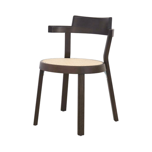 Pagoda Cane Chair: Dark Brown Oak