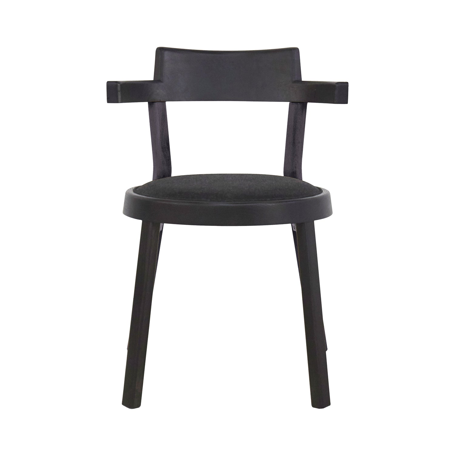 Pagoda Dining Chair: Upholstery + Black Oak