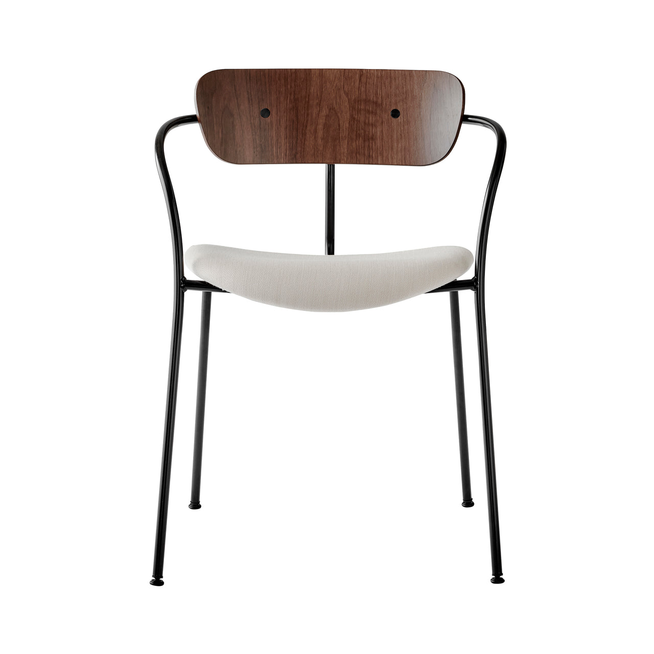 Pavilion Stacking Armchair Upholstered AV4 + Lacquered Walnut + Black
