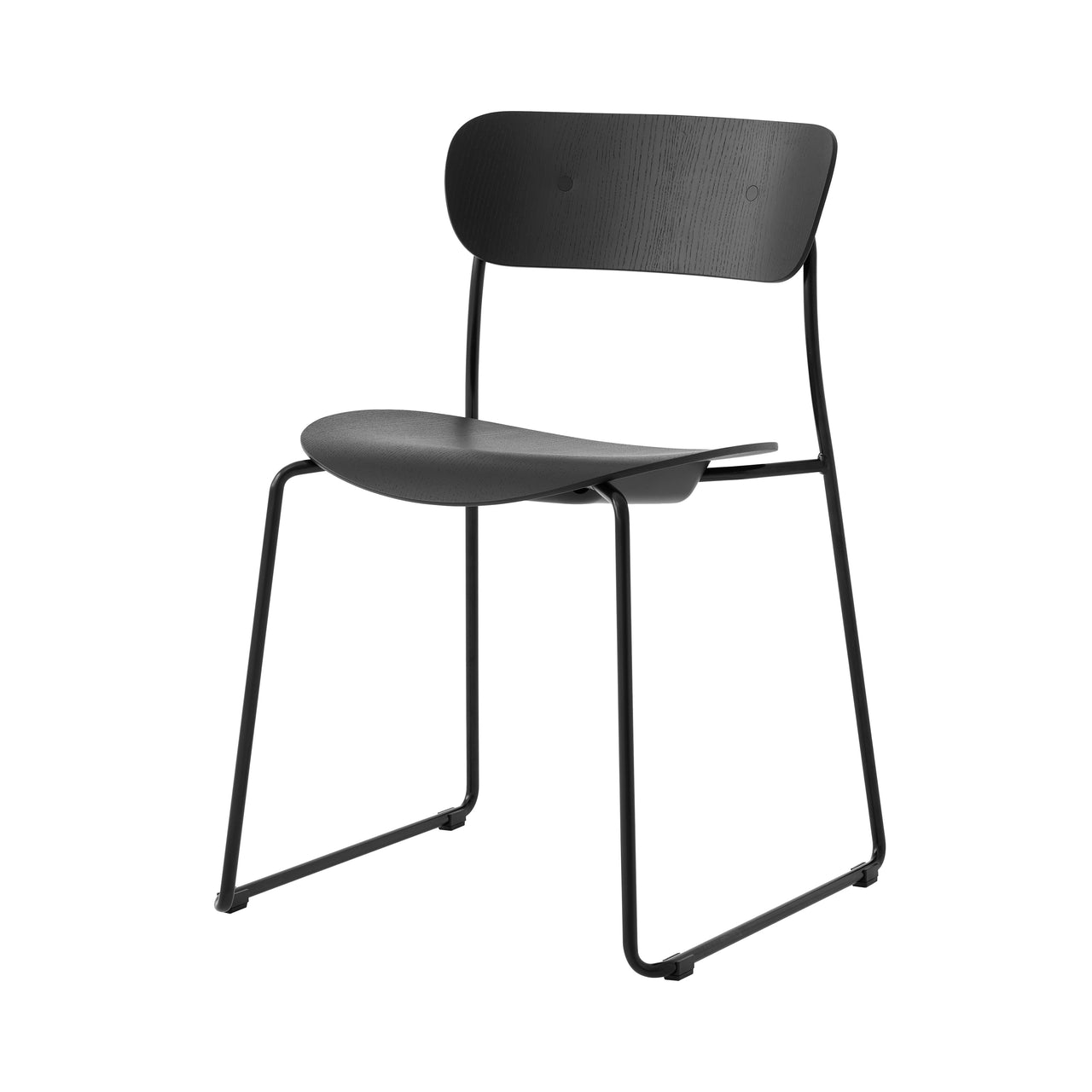 Pavilion AV51 Stacking Side Chair: Black Lacquered Oak