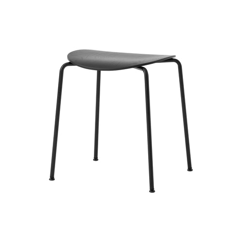 Pavilion AV36 Stacking Stool: Black Lacquered Oak
