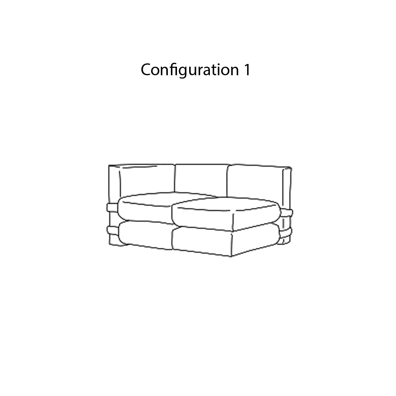 Pillow X Kassl Edition Modular Sofa: Lacquered Cotton + Configuration 1