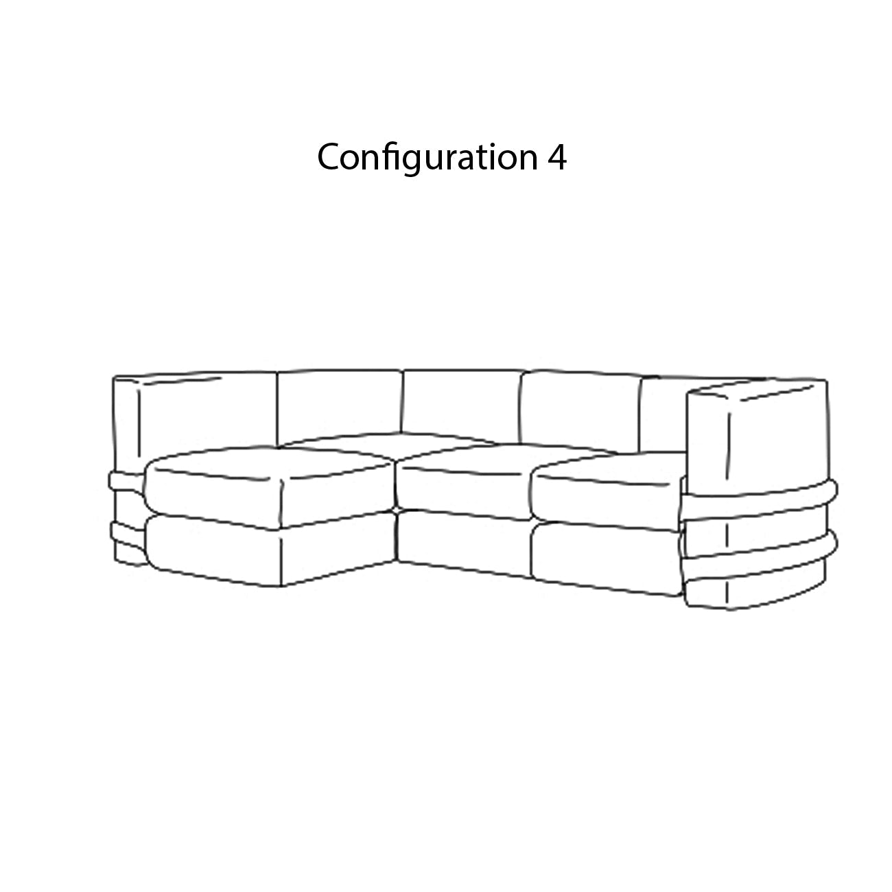Pillow X Kassl Edition Modular Sofa: Lacquered Cotton + Configuration 4