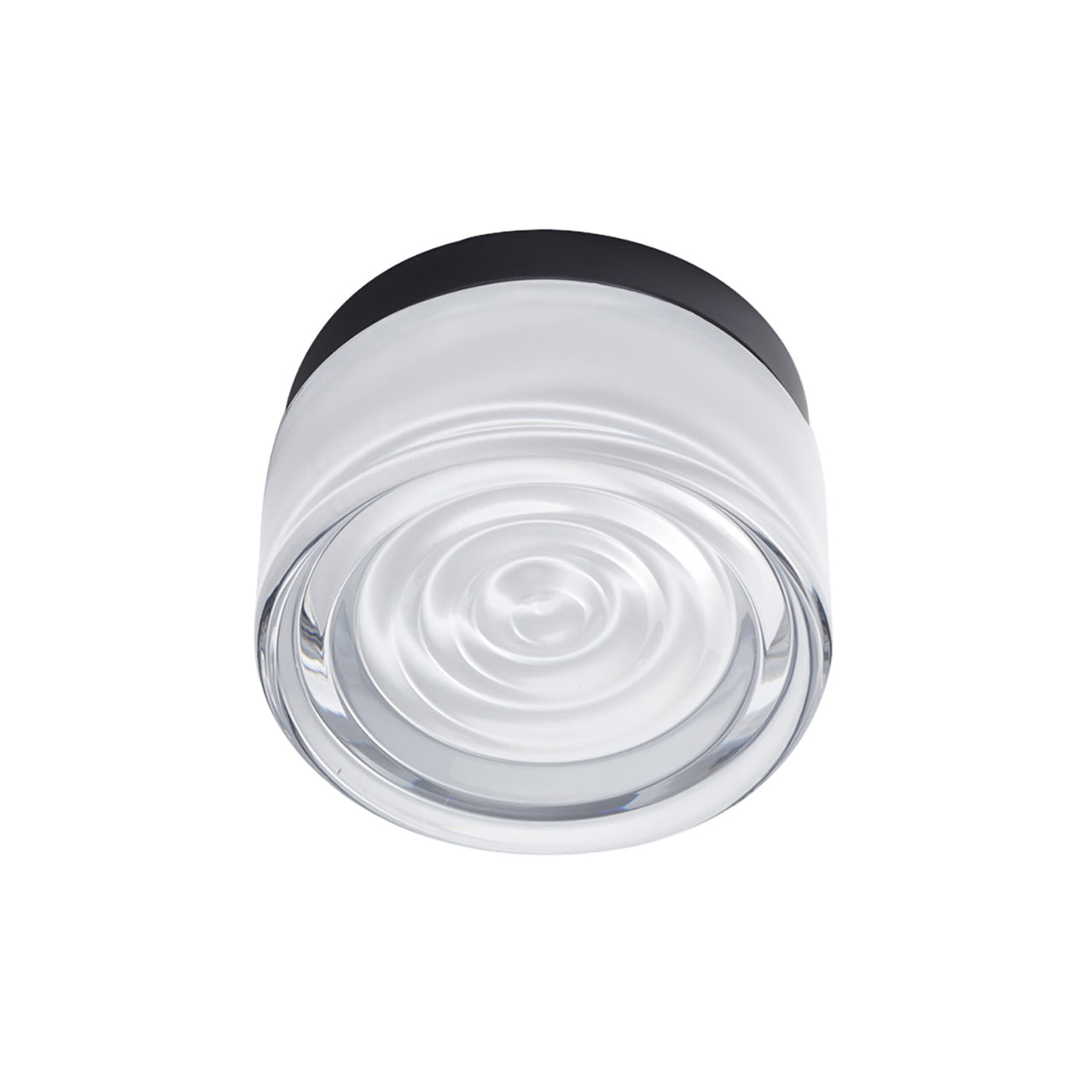 Ripple Flush Mount: White Interior + Black Anodized