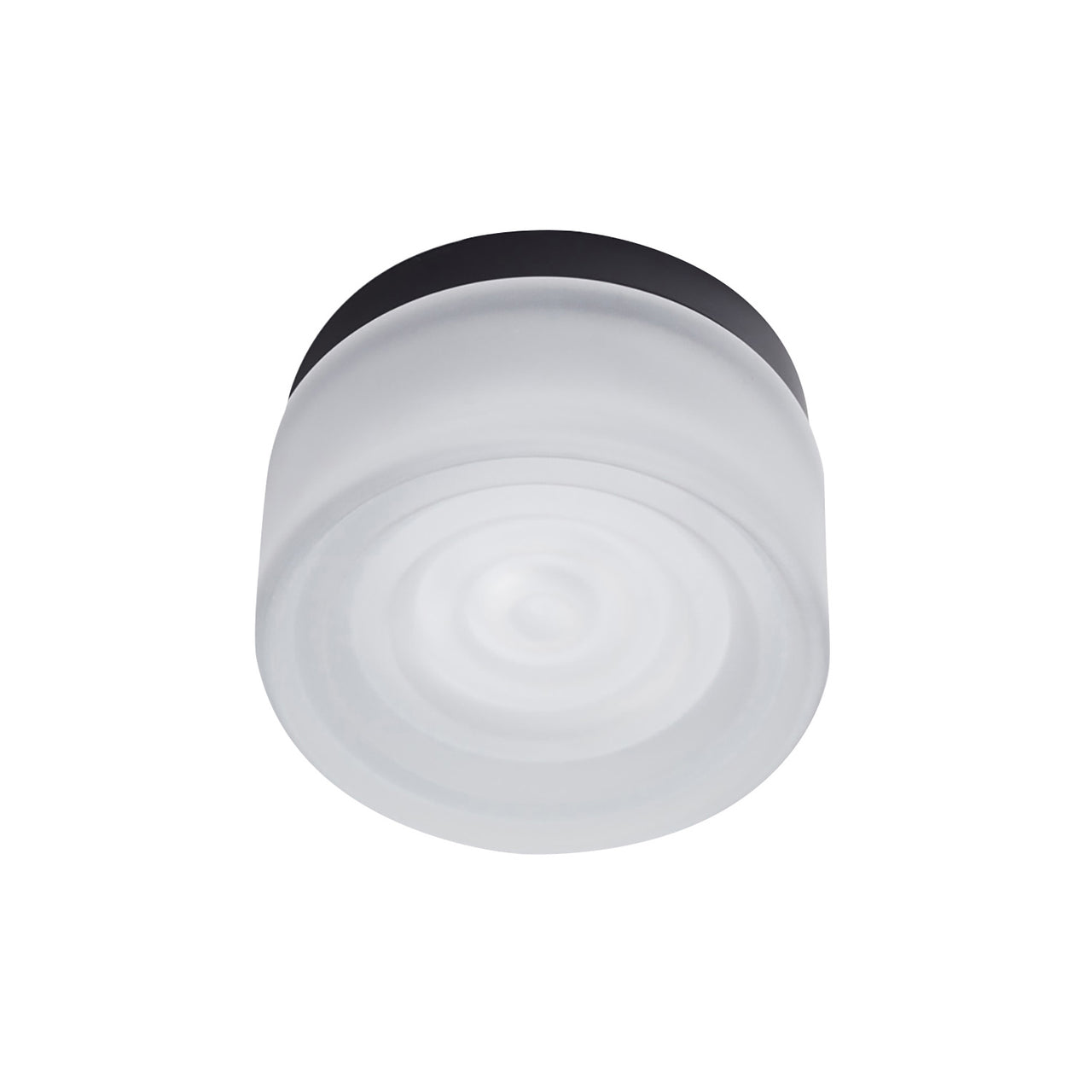 Ripple Flush Mount: Frosted + Black Anodized