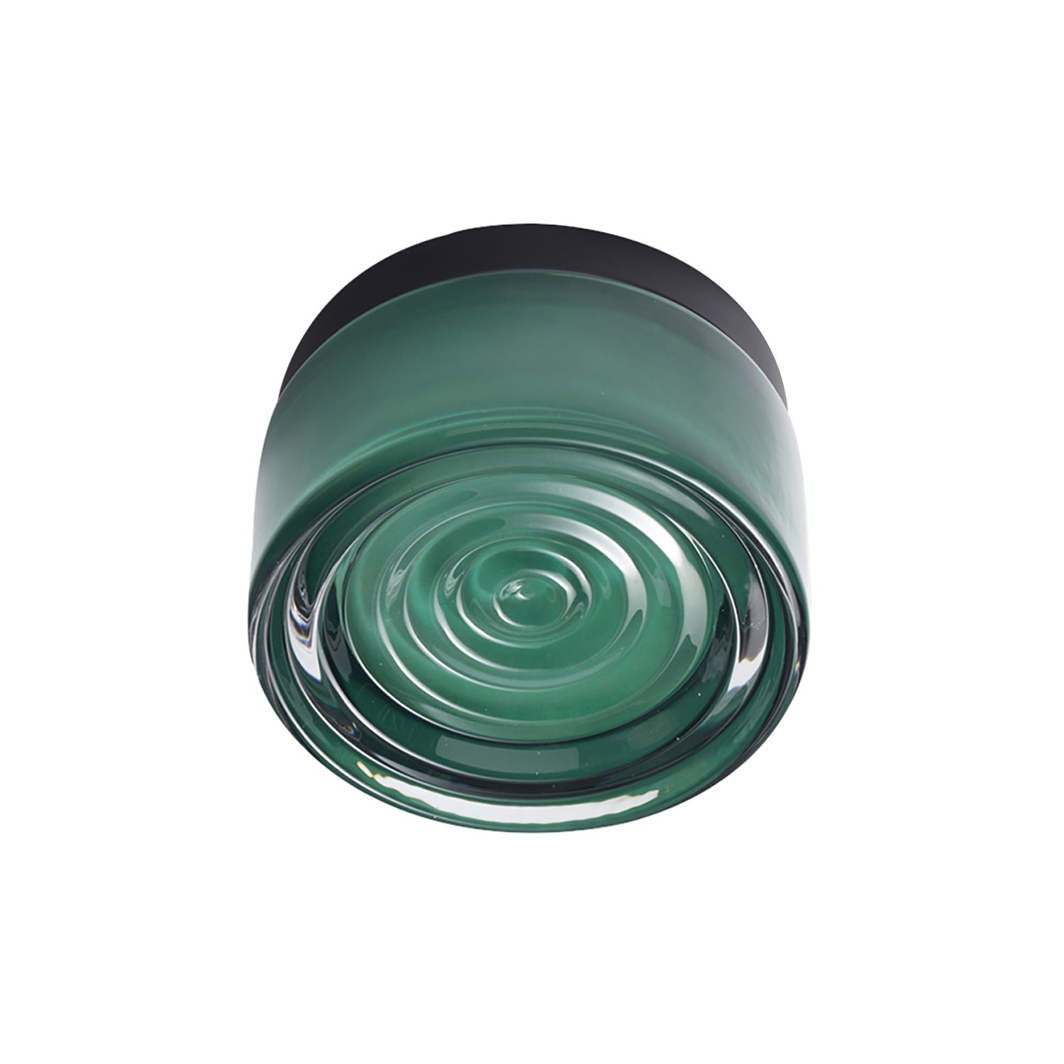 Ripple Flush Mount: Jade + Black Anodized