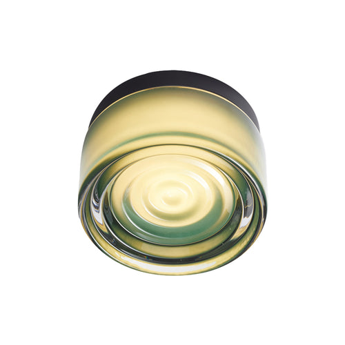 Ripple Flush Mount: Jade + Black Anodized