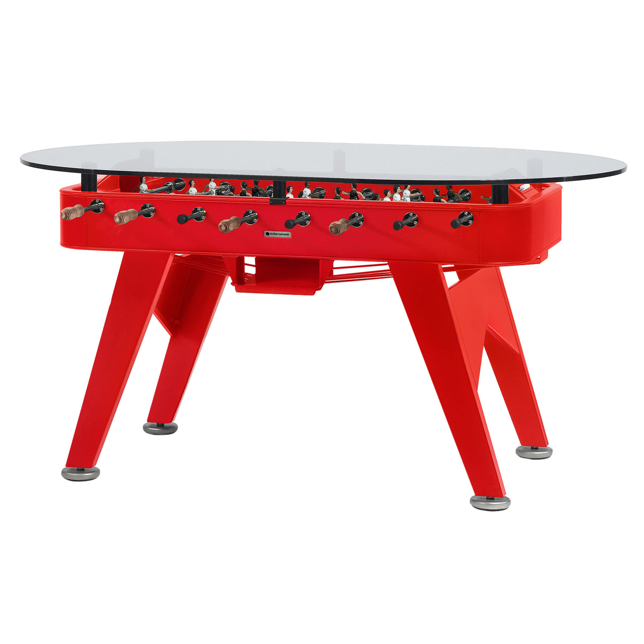 RS2 Oval Dining Football Table: Traffic Red