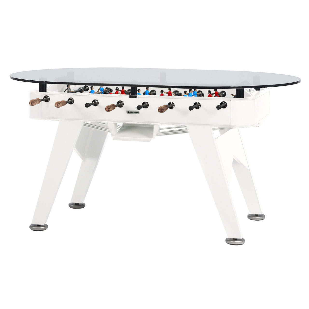 RS2 Oval Dining Football Table: Traffic White