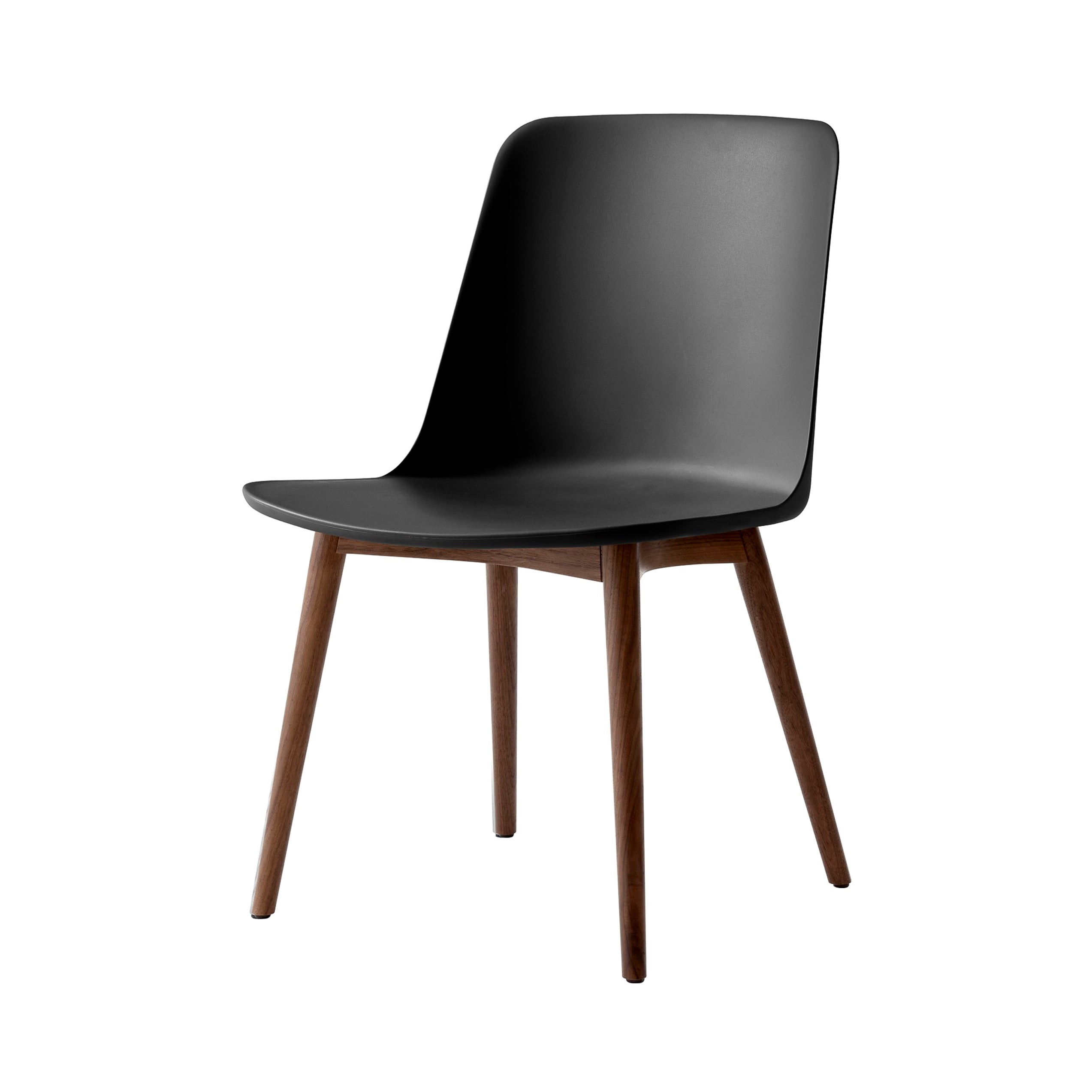Rely Side Chair HW71: Black + Lacquered Walnut