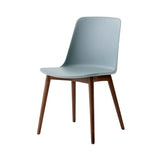Rely Side Chair HW71: Light Blue + Lacquered Walnut