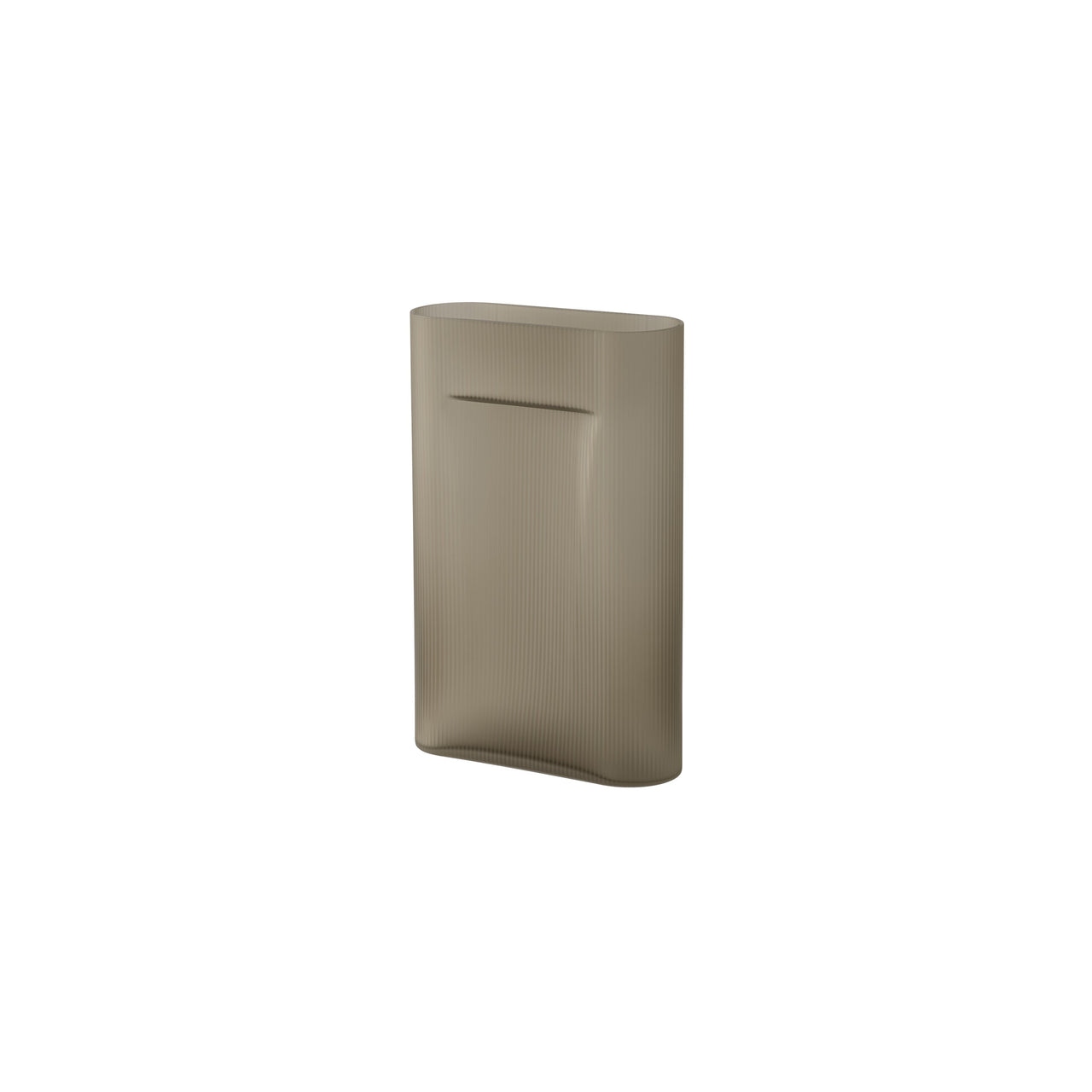 Ridge Vase: Glass - Quick Ship + Taupe Frosted Glass