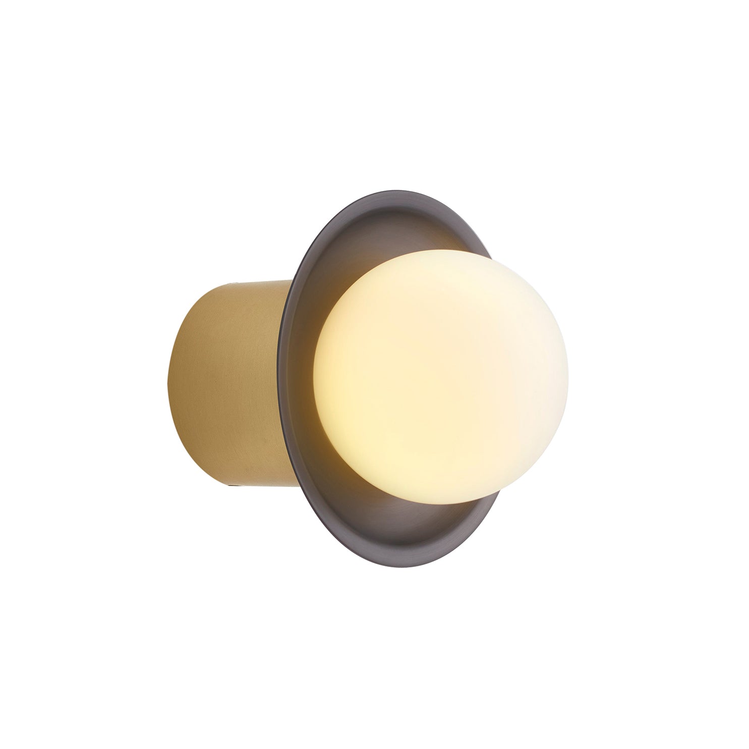Janed Wall Light: Small + Satin Graphite + Satin Brass