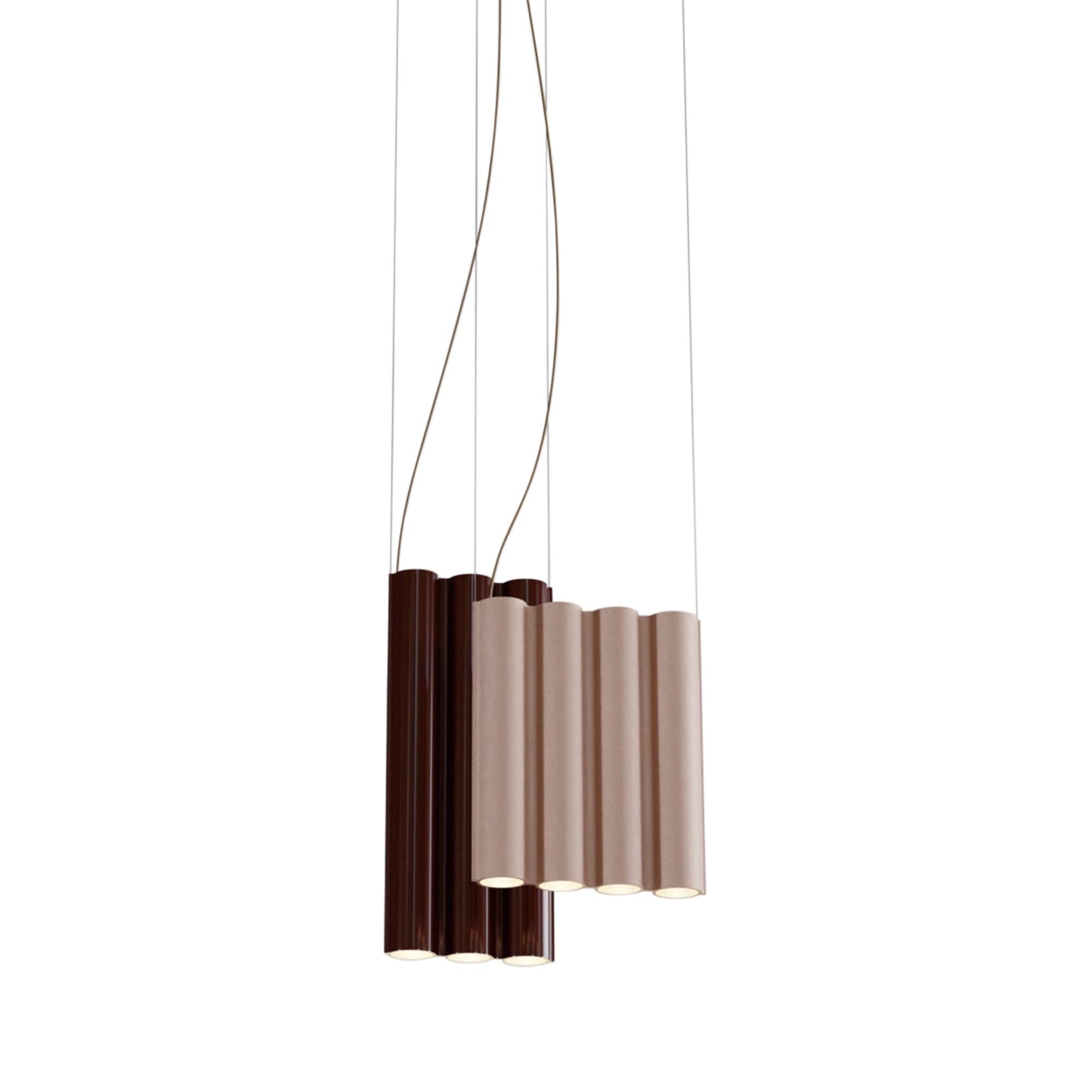 Silo 11 Suspension Lamp: Glossy Oxblood + Wrinkled Dusty Pink