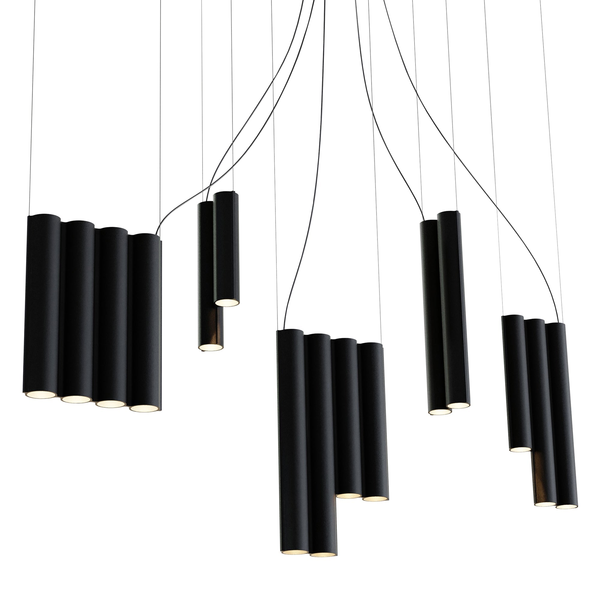 Silo 14 Suspension Lamp: Textured Black