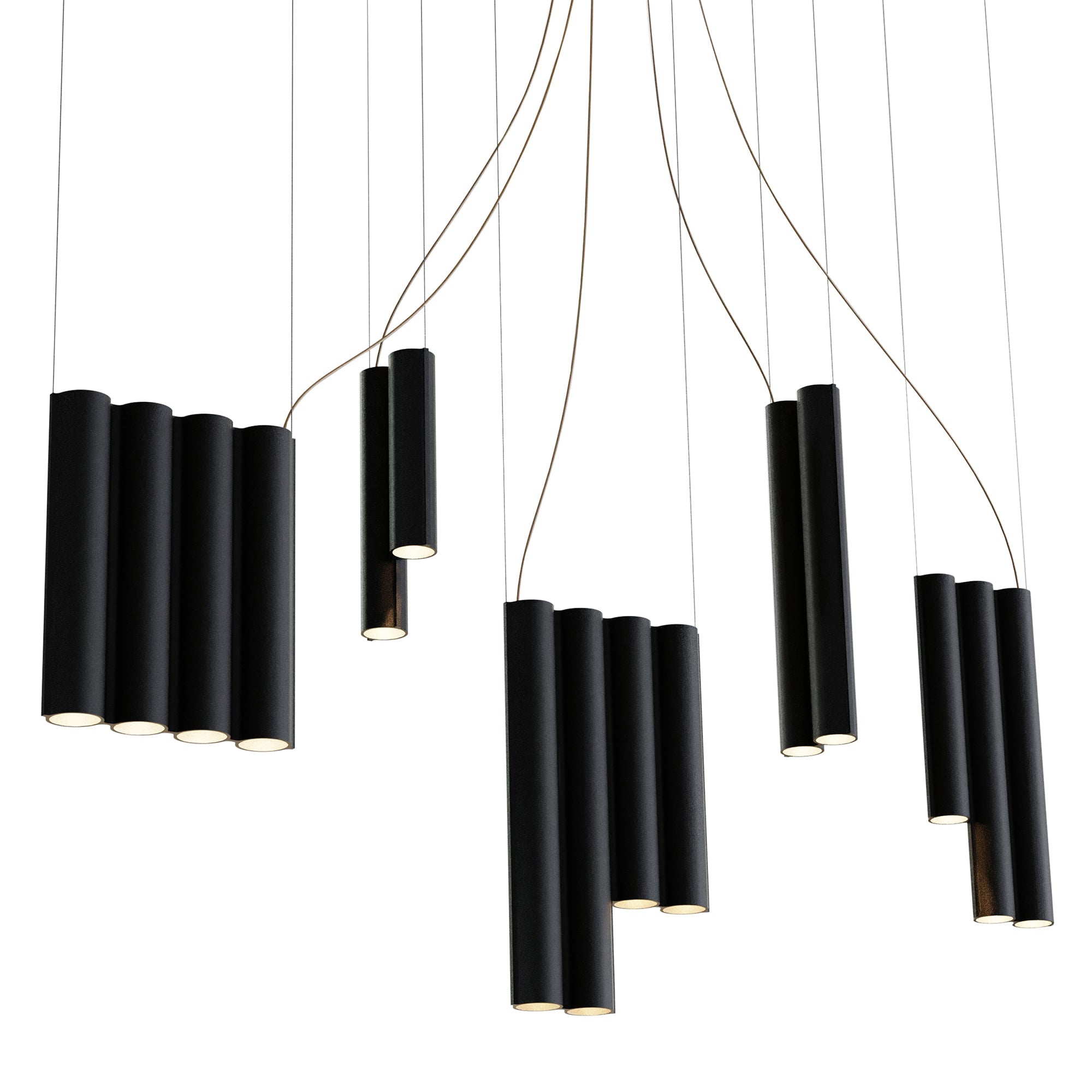 Silo 14 Suspension Lamp: Textured Black