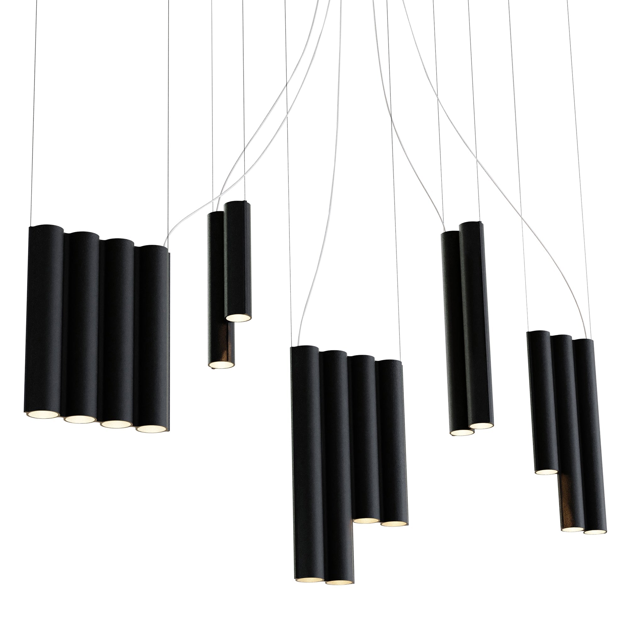 Silo 14 Suspension Lamp: Textured Black