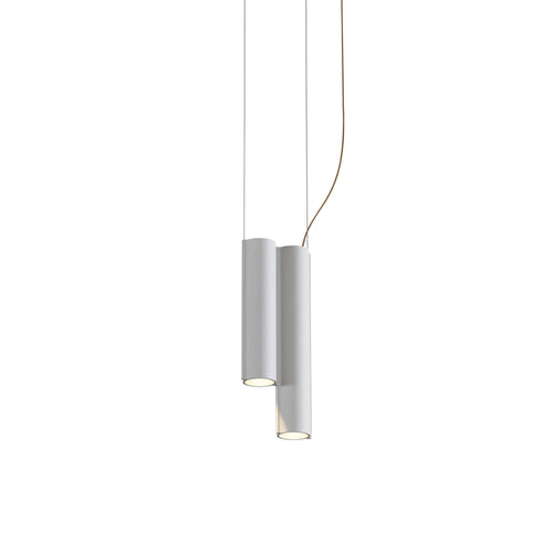 Silo 2SC Suspension Lamp: Textured White