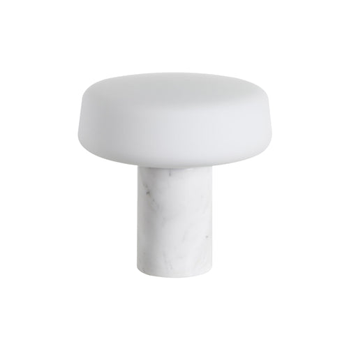 Solid Rechargeable Table Lamp: Carrara Marble