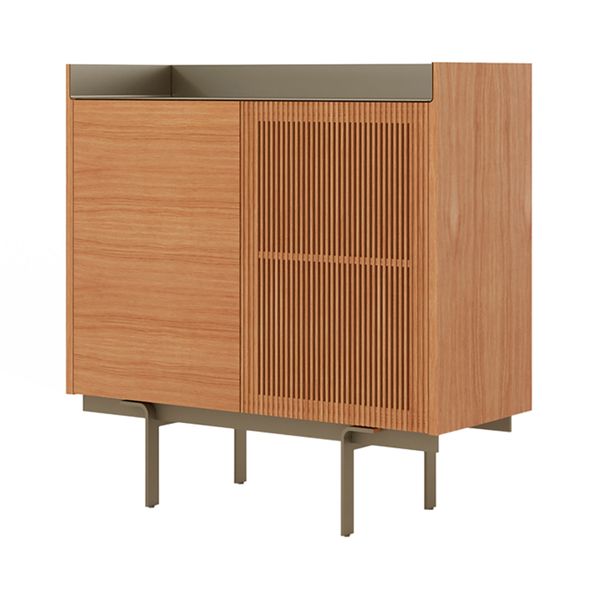 Stockholm STH224 Cupboard: Composition 3 + Super-Matt Oak + Anodized Aluminum Bronze + Bronze