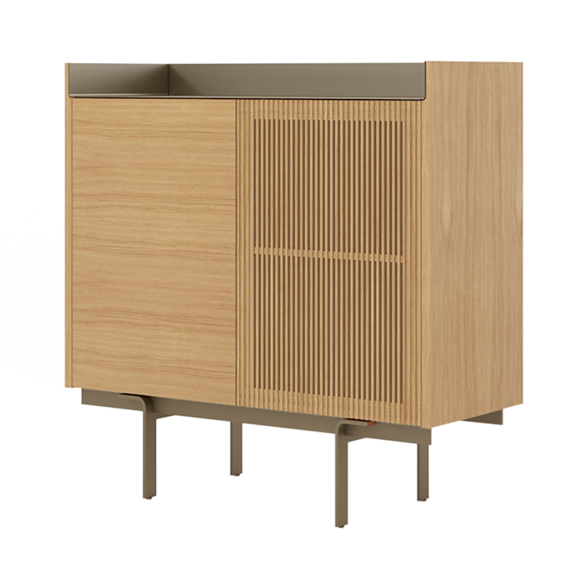 Stockholm STH224 Cupboard: Composition 3 + Whitened Oak + Anodized Aluminum Bronze + Bronze