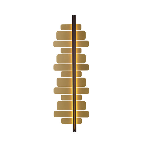 Strate Wall Light: Large - Score + Satin Graphite + Satin Brass