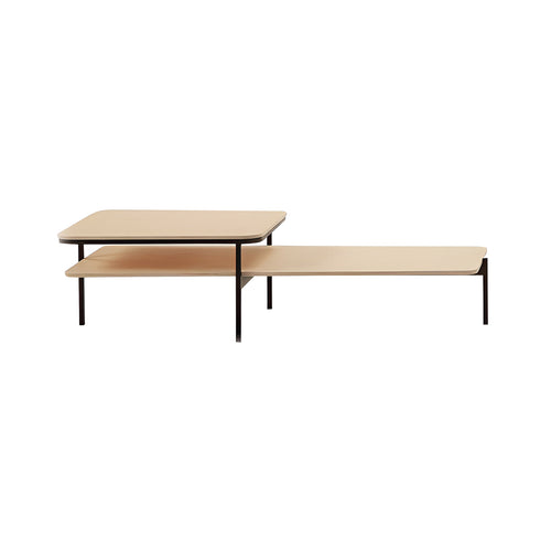 Duplex Occasional Table with Tray: High + Natural Ash + Negro Matt Lacquered