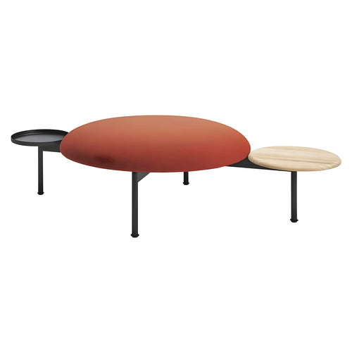 Meeting Point Pouf with Side Table + Tray + Negro