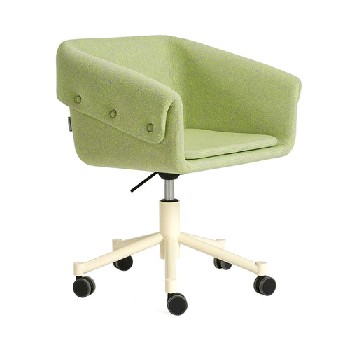 Collar Chair with Cushion: Swivel Gaslift + Crema Matt Lacquered 