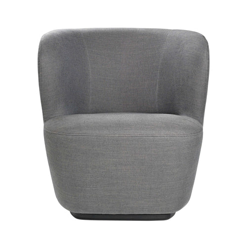 Stay Lounge Chair: Swivel + Black + Dedar + Chambray