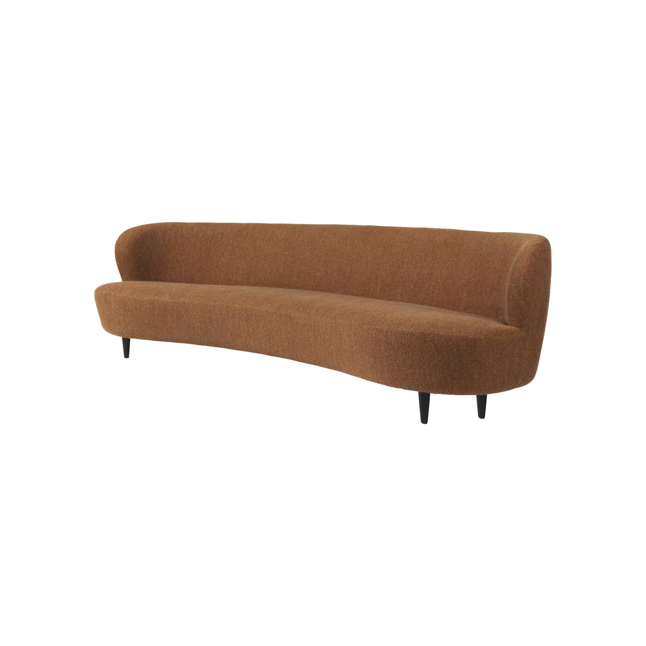 Stay Oval Sofa: Wood Legs + Semi Matt Lacquered Black Stained Oak