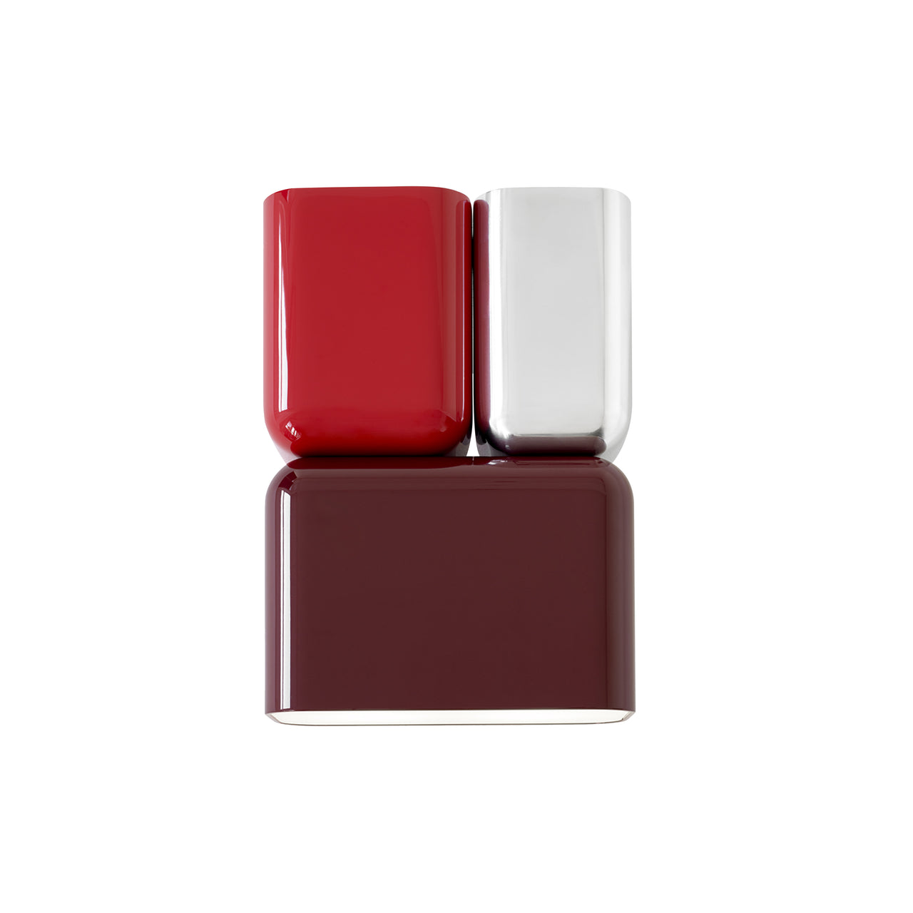 Tabata Wall Lamp LN10: Dark Burgundy + Vermilion Red