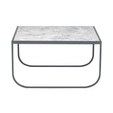 Tati Small Coffee Table: Marble Top + Low + Carrara Marble + Storm Grey