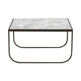 Tati Small Coffee Table: Marble Top + Low + Carrara Marble + Bronze