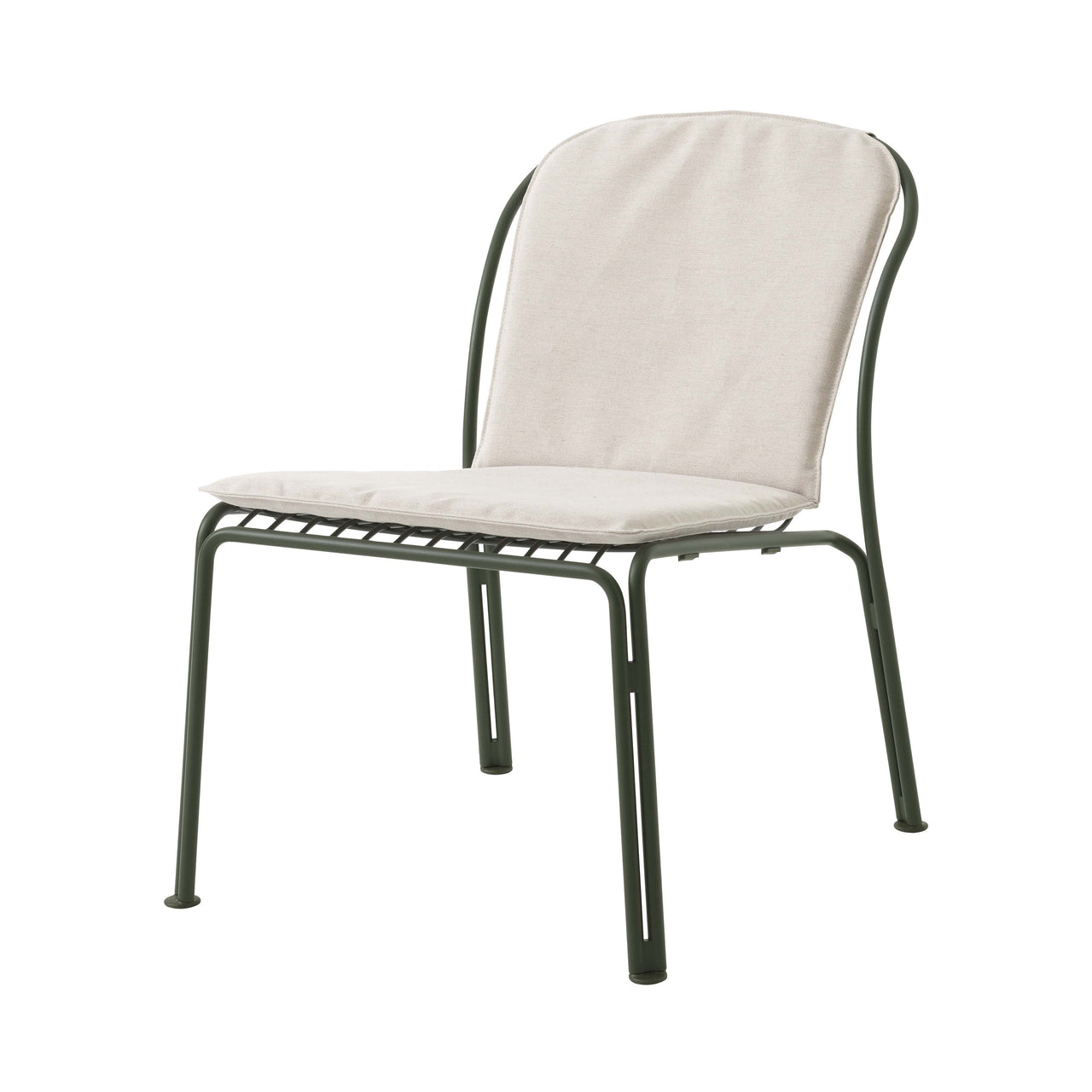 Thorvald SC100 Outdoor Lounge Side Chair: Bronze Green + With Heritage Papyrus Cushion