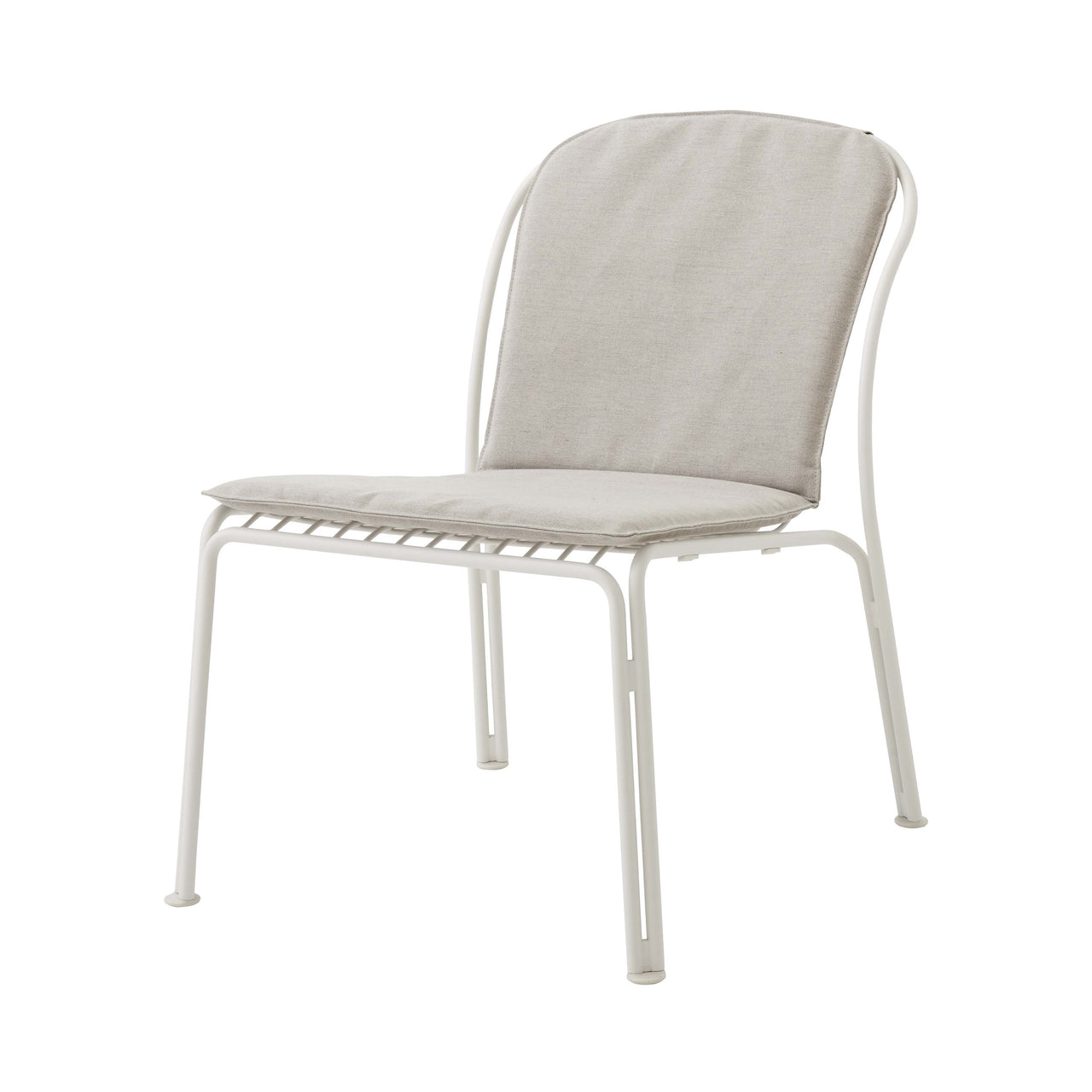 Thorvald SC100 Outdoor Lounge Side Chair: Ivory White + With Heritage Papyrus Cushion