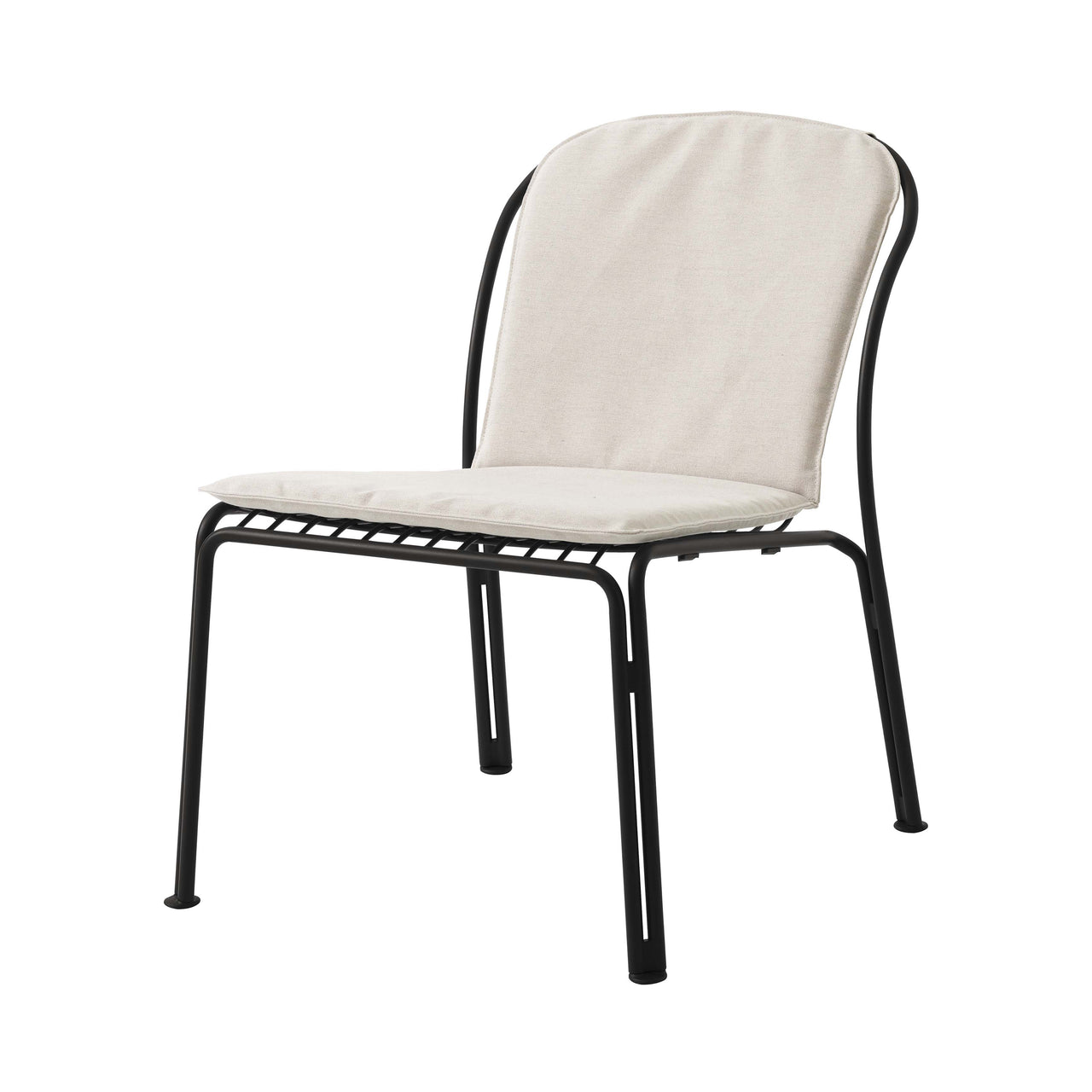 Thorvald SC100 Outdoor Lounge Side Chair: Warm Black + With Heritage Papyrus Cushion