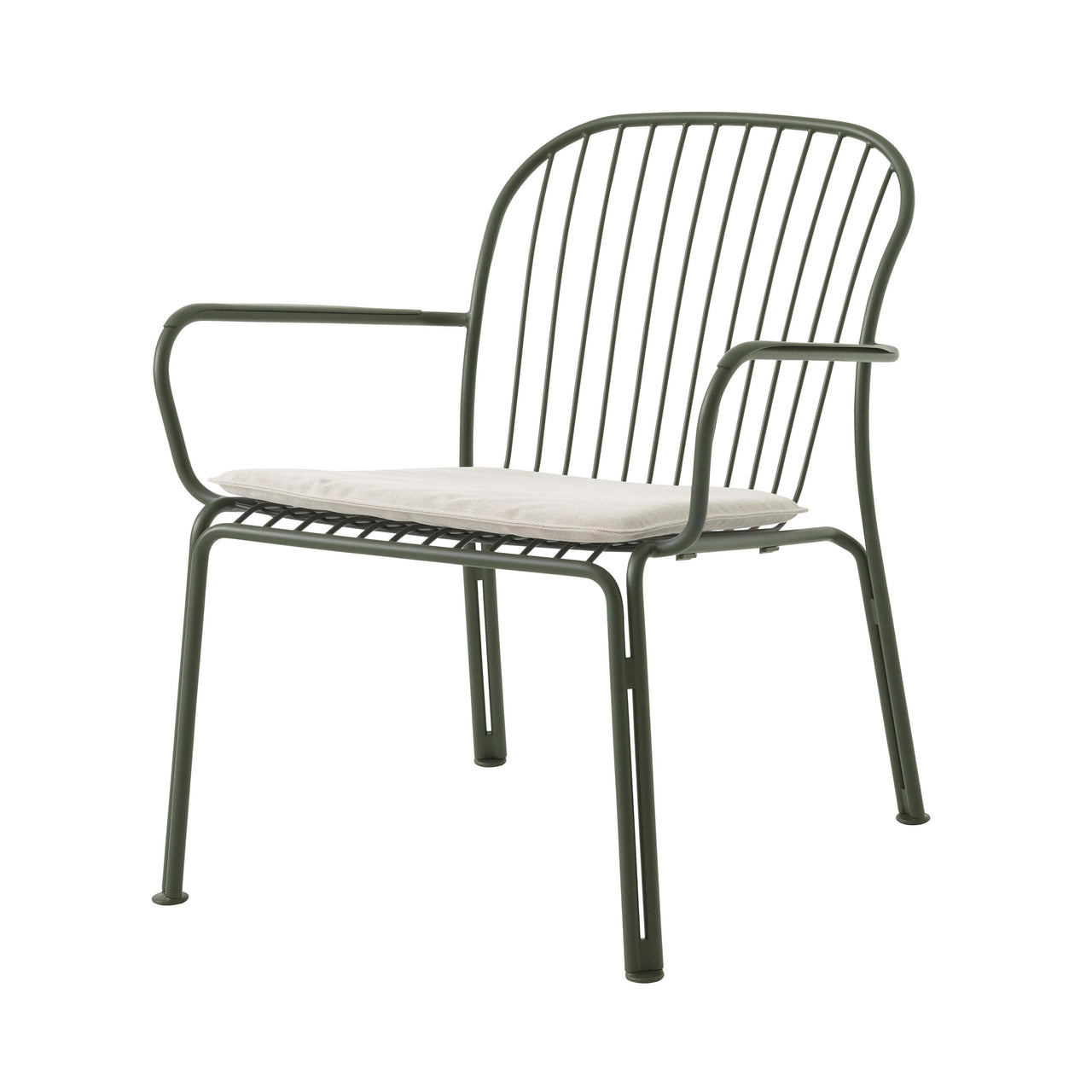 Thorvald SC101 Outdoor Lounge Armchair with Seatpad: Set of 2 + Bronze Green + Heritage Papyrus