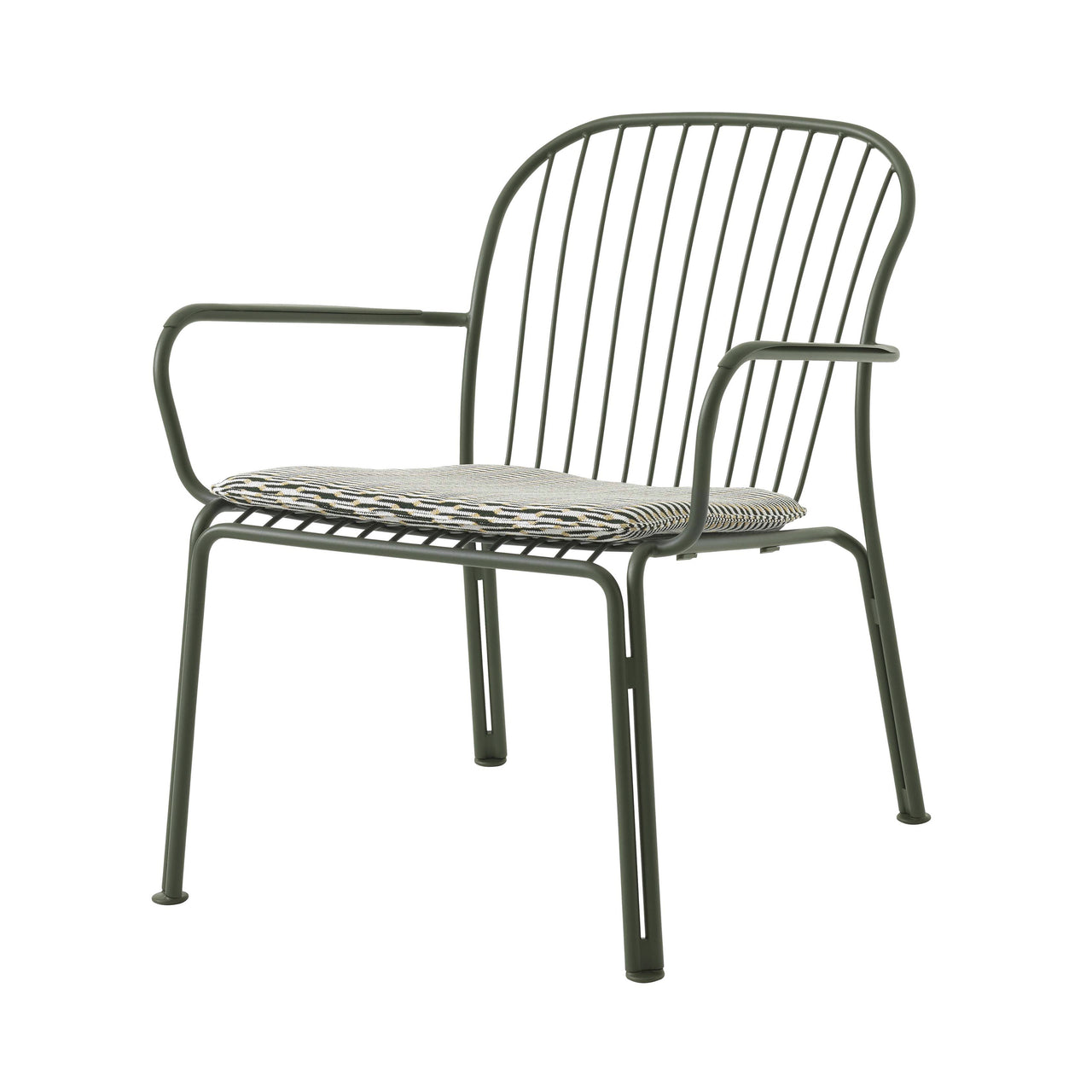 Thorvald SC101 Outdoor Lounge Armchair with Seatpad: Set of 2 + Bronze Green + Marquetry Bora