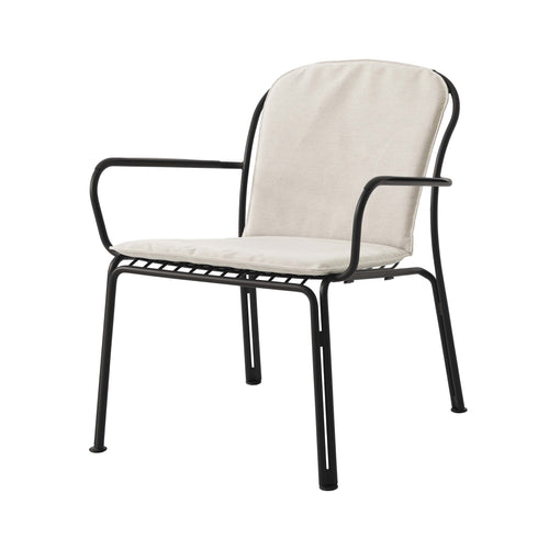 Thorvald SC101 Outdoor Lounge Armchair with Cushion: Set of 2 + Warm Black + Heritage Papyrus