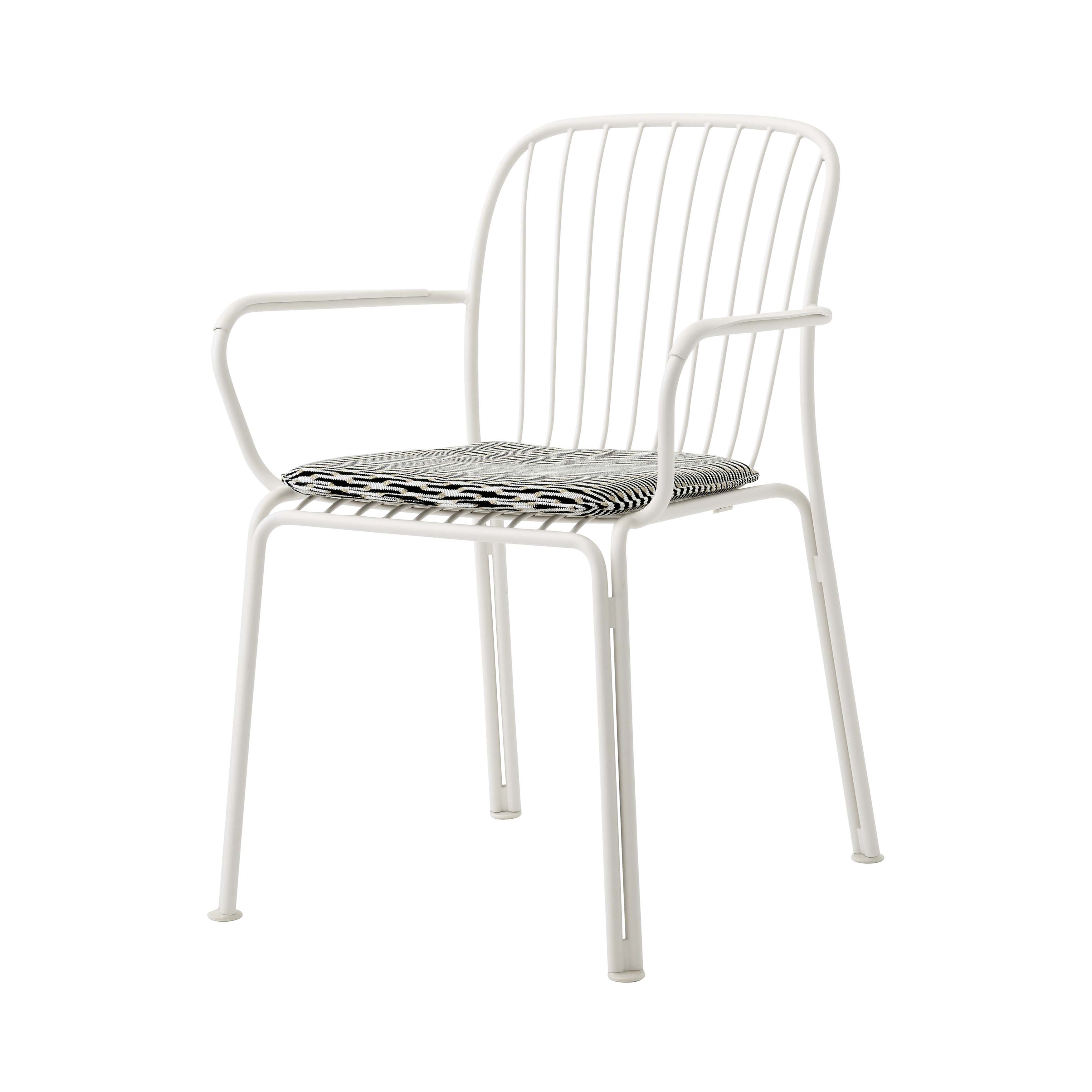 Thorvald SC95 Armchair with Seatpad: Outdoor + Ivory + Marquetry Bora