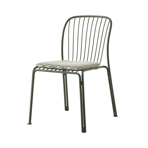 Thorvald SC94 Stacking Outdoor Side Chair with Seatpad: Set of 2 + Bronze Green + Marquetry Bora 
