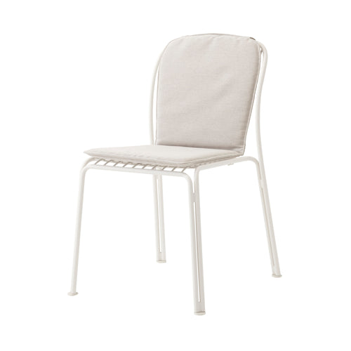 Thorvald SC94 Side Chair with Cushion: Outdoor + Ivory + Heritage Papyrus Cushion