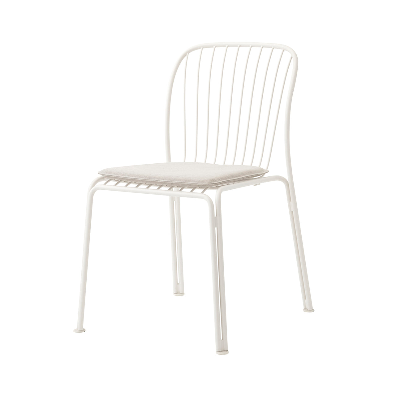 Thorvald SC94 Stacking Outdoor Side Chair with Seatpad: Set of 2 + Ivory + Heritage Papyrus