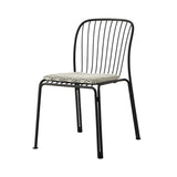 Thorvald SC94 Stacking Outdoor Side Chair with Seatpad: Set of 2 + Warm Black + Marquetry Bora