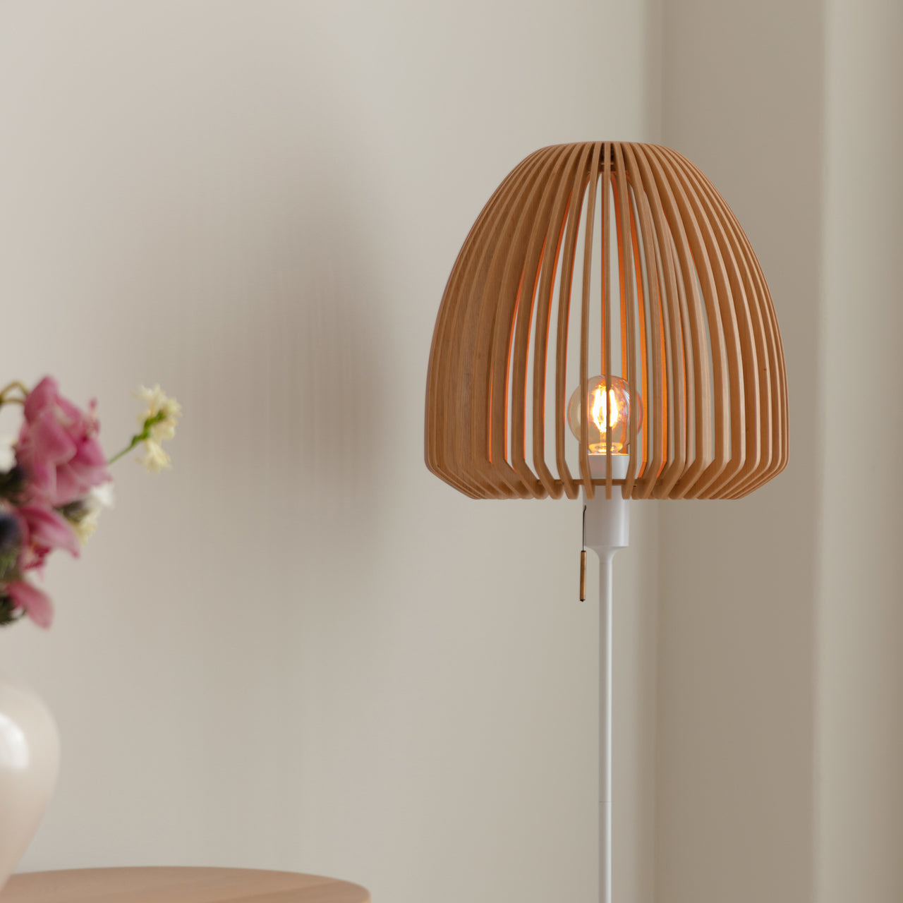 Clava Wood Floor Lamp: Quick Ship